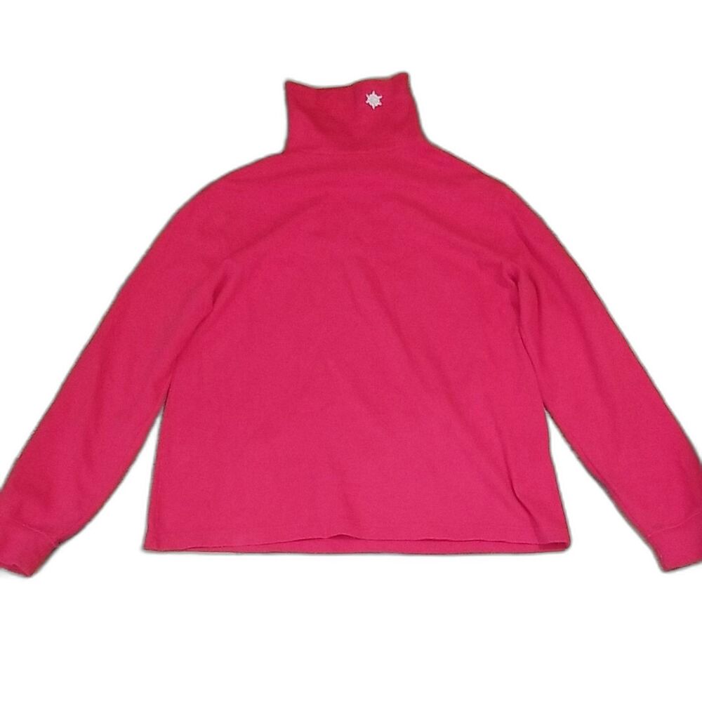 Lands' End Women’s Red Pima Cotton Turtleneck Top Size S Small Soft Layer